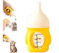 LUYJWZN Leak-Proof Squeezable Kitten Bottle, Puppy Bottles for Nursing Puppy Milk, Reusable Anti-Choking Pet Feeder for Newborn Kittens, Puppies, Small Animals (20ml-Yellow)