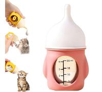 LUYJWZN Leak-Proof Squeezable Kitten Bottle, Puppy Bottles for Nursing Puppy Milk, Reusable Anti-Choking Pet Feeder for Newborn Kittens, Puppies, Small Animals (20ml-Red)