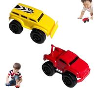 LUYJWZN Magnetic Wall Climbing Toy Car, Emboadlie Magnetic Anti Gravity Wall Climbing Car, Pull-Back Inertial Climb Toys Cars, Inertial Levitation Toys (Red+Yellow)
