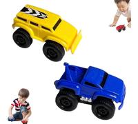 LUYJWZN Magnetic Wall Climbing Toy Car, Emboadlie Magnetic Anti Gravity Wall Climbing Car, Pull-Back Inertial Climb Toys Cars, Inertial Levitation Toys (Blue+Yellow)