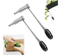LUYJWZN Piranha Spiral Cutting Machine, Piranha Spiral Cutter, Stainless Steel Cutter for Veggies, Portable and Creativity Cucumber Potato Carrot Slicer (2pcs)