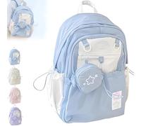 LUYJWZN Rosy Posy Backpack, Rosyposy Backpack, RosyPosy Cream Star Drawstring Backpack, Large Capacity, Waterproof (Blue)