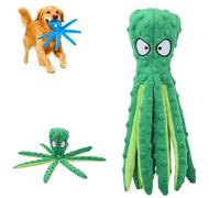 LUYJWZN Whiskerspot Octopus Dog Toy, Whiskerspot Eco-Friend Octopus Plush, No Stuffing Crinkle Interactive Chew Toy, for Aggressive Chewers Dogs, Squeaky Dog Toys for Puppy (Green)