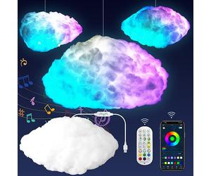 LUYOEXT Cloud Led DIY Lights for Bedroom,Multicolor Creative Night Lighting Kit Music Sync with APP Control, RGB with IC Remote Coolest Ceiling Decoration for Room Home Party(Cloud)