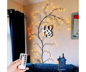 LUYOEXT Flexible & Sturdy DIY Willow Vine Lights, 8.5ft Flexible Wall Tree Lights, 160 Leds, Warm White, 51 inches, Perfect for Home Decor