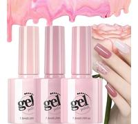 Luyrlix 3pcs Pink Polish Gel, Gel Nail Polish Set, Nail Varnish, Nail Makeup Gel, Ingredients Are Mild and Non-Irritating, Smooth Application and Not Easy Fall Off, Coloring Quick and Convenient