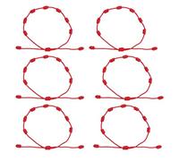 Luyrlix 6pcs Red Woven Bracelet,String Bracelets for Women,Woven Friendship Bracelet with Adjustable,Not Easy to Break,Hand-Woven,Adjustable and Wear Soft,Lightweight and Suitable for All-Day Wear