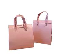 LUYSGBXR 10pcs Non-Woven Insulation Bags Tote Portable Fabric for Food Cake Drinks Package Keep Warm Cold Delivery Reusable Pouch(Pink1,26x21x11cm)