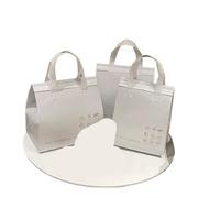 LUYSGBXR 10pcs Non-Woven Insulation Bags Tote Portable Fabric for Food Cake Drinks Package Keep Warm Cold Delivery Reusable Pouch(White2,26x21x11cm)