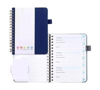 LUYSGBXR Coil notebook Book Coil Password Keeper Notebook Portable A6/B6 Size(A6 Dark Blue)