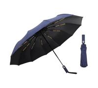 LUYSGBXR Compact Umbrella 12 Bone Black Glue Fully Automatic Umbrella Thick Three-Fold UV Resistant Folding Design For Protection And Style(Blue)