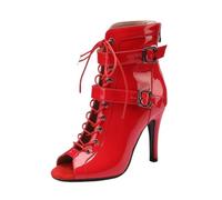 LUYSGBXR Dance Boots Women's Party Boots Sexy Stilettos High Heels | Footwear Women Latin Dance Shoes For Ballroom(Red 9.5CM R,39)