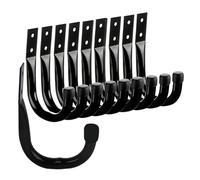 LUYSGBXR Hooks Heavy-Duty Garage Hooks for Hanging, Large Storage for Extension Cord Tool Cable, Black Wall-Mounted J Practical with Wall Anchors and Screws(Black-10Pcs)