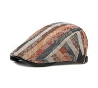 LUYSGBXR Newsboy Hat Spring Cotton Print Newsboy Caps Flat Peaked Cap Men and Women Painter Beret Hats(Orange)