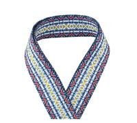 LUYSGBXR Nylon Strap 1/2/5Yards 38mm Jacquard Ribbons Multicolor Stripe Pattern Crafts Polyester Webbing Strap Ethnic Style Decoration NylonTape(18,2yards)