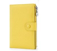 LUYSGBXR Passport Holder Genuine Leather Ultra-Thin Passport Bag for Women's Wallet Ticket Holder Document Wallet(Yellow)