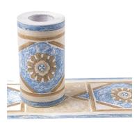 LUYSGBXR PVC Self-Adhesive Waistline Tile Stickers Pastoral Room Wall Art Decoration Bathroom Kitchen Toilet Waterproof Border Wallpaper(B1016,10M X 10CM)