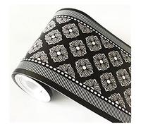 LUYSGBXR PVC Self-Adhesive Waterproof 3D Wall Sticker Kitchen Bathroom Kicking Line Waistline Wallpaper Borders Removable Stickers Decor(WB08 12)