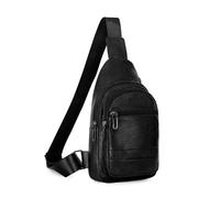 LUYSGBXR Sport Chest Bag Sport Chest Bag Men's Bags Sling Zipper Pack Chest Shoulder Crossbody Bag(Black)