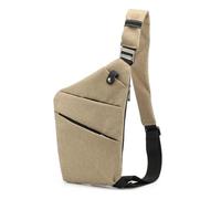 LUYSGBXR Sport Chest Bag Travel Personal Anti-theft Crossbody Bag Mini Cross Body Bags Male One Shoulder Sling Bag Leisure Anti-splash Men's Chest Bag(Khaki,Left Shoulder)