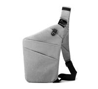 LUYSGBXR Sport Chest Bag Travel Personal Anti-theft Crossbody Bag Mini Cross Body Bags Male One Shoulder Sling Bag Leisure Anti-splash Men's Chest Bag(Light Grey,Left Shoulder)