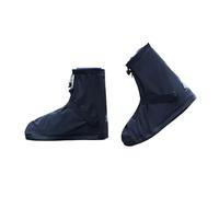 LUYSGBXR Waterproof Shoe Covers 22CM Silicone Rain Shoe Covers Elastic Cord Essential Waterproof Anti-slip Foot Covers Rainy Season Thickened Wear-resistant(Black,XXL)