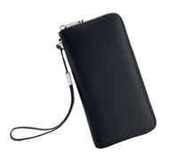 LUYSGBXR Women's Wallet Women's Wallet Leather Function Luxury Design Long Zipper Handbags Card Bags Female Fashion Purse(Black)