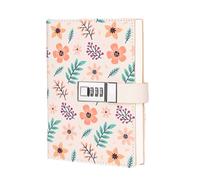 LuysmengEU Journal B6 Notebook with Lock Diary Note Book Password Lock Secure Privacy Book Beautiful Colorful Prints Pu Leather 194x133mm(Color5)