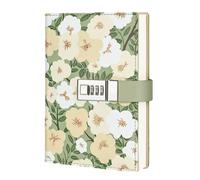 LuysmengEU Journal B6 Notebook with Lock Diary Note Book Password Lock Secure Privacy Book Beautiful Colorful Prints Pu Leather 194x133mm(Color1)