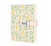 LuysmengEU Journal B6 Notebook with Lock Diary Note Book Password Lock Secure Privacy Book Beautiful Colorful Prints Pu Leather 194x133mm(Color4)