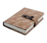 LuysmengEU Notebook Password Lock Notebook Organizer Note Book Personal Office Travel Journal Diary DIY Handbook for Office Classroom Travel Journal Diary(Apricot,A5)