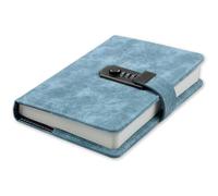 LuysmengEU Notebook Password Lock Notebook Organizer Note Book Personal Office Travel Journal Diary DIY Handbook for Office Classroom Travel Journal Diary(Cyan,B6)