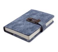 LuysmengEU Notebook Password Lock Notebook Organizer Note Book Personal Office Travel Journal Diary DIY Handbook for Office Classroom Travel Journal Diary(Blue,A5)