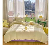 LuysmengEU Solid Color Queen Duvet Cover Set Simple Luxury Bedding Sets with Zipper Closure Soft Brushed Microfiber Comfort Bedding Comforter Cover, for All Seasons(Cream White,180x220cm 4Pcs)