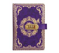 LuysmengEU Vintage Refillable Journal Notebook A5 Retro Password Diary with Lock Thickened Handbook Notepad Stationery Notebook Journal Diary(Purple)