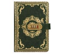 LuysmengEU Vintage Refillable Journal Notebook A5 Retro Password Diary with Lock Thickened Handbook Notepad Stationery Notebook Journal Diary(Green)