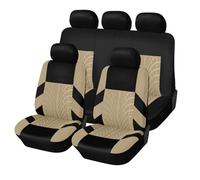 LUYSNDFG Car Seat Cover for Skoda Enyaq iV vRS 2021, Car Seat Covers Set Universal Front and Back Seat Protectors Car Seat Protector Airbag Compatible Machine Washabl,A Beige