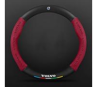 LUYSNDFG Car Steering Wheel Cover for Volvo XC40 XC60 XC90 XC 40 XC 60 XC 90,Non-slip Breathable Steering Wheel Cover Steering Wheel Protector Cover Unisex Driving Accessories,B Red