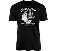 LUYTGCDRZZ Bates Motel Black T-Shirt Top Tee - Halloween Psychological Horror Thriller Scary Classic Cult American Film Movie Cinema Phoenix Mother Norman Gift Present Hemden(Small)