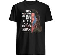 LUYTGCDRZZ They May Take Our Lives But They'll Never Take Our Freedom Braveheart 95S War Film William Wallace Short-Sleeve Unisex T-S Hemden(Small)