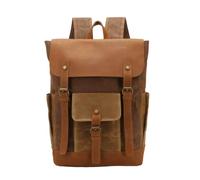 LUYUANY denim crossbody bag Crazy Horse Leather Retro Waterproof Oil Wax Canvas Backpack Large Capacity Travel