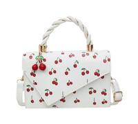LUYUANY denim crossbody bag Fresh And Sweet Style Handheld Square For Women, Cherry Versatile Shoulder Bag, Trendy
