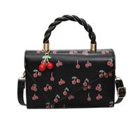 LUYUANY denim crossbody bag Fresh And Sweet Style Handheld Square For Women, Cherry Versatile Shoulder Bag, Trendy