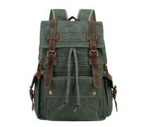 LUYUANY denim crossbody bag Retro Crazy Horse Leather Waxed Canvas Backpack Distressed Outdoor Travel