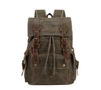 LUYUANY denim crossbody bag Retro Crazy Horse Leather Waxed Canvas Backpack Distressed Outdoor Travel