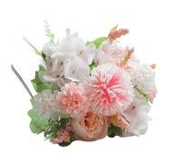LUYYBDBG artificial flowers Hydrangea Peony Flower 7-pronged Bouquet Wedding Home Living Room Decoration Fake Bouquet-pink