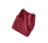 LUYYBDBG backpack for school Simple Corduroy Shoulder Bag Japanese Literary Canvas Crossbody Fashion Velvet Shopping Bag-red
