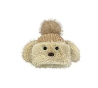 LUYYBDBG Beanie hats Puppy Funny Hat Female Christmas Cute Warm Knitted Plush Thickened Cold-proof Pullover Ear Protector Wool-beige-m 56-58cm