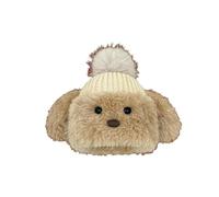LUYYBDBG Beanie hats Puppy Funny Hat Female Christmas Cute Warm Knitted Plush Thickened Cold-proof Pullover Ear Protector Wool-khaki -m 56-58cm