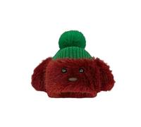 LUYYBDBG Beanie hats Puppy Funny Hat Female Christmas Cute Warm Knitted Plush Thickened Cold-proof Pullover Ear Protector Wool-burgundy-m 56-58cm